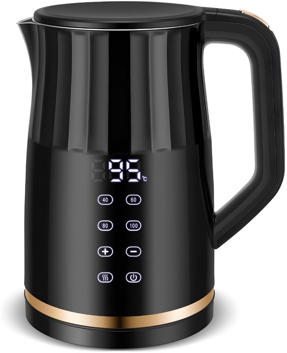 TYR® Waterkoker - Theeketel - Digitaal Temperatuurdisplay - Zwart - 20cm x 16cm x 20cm