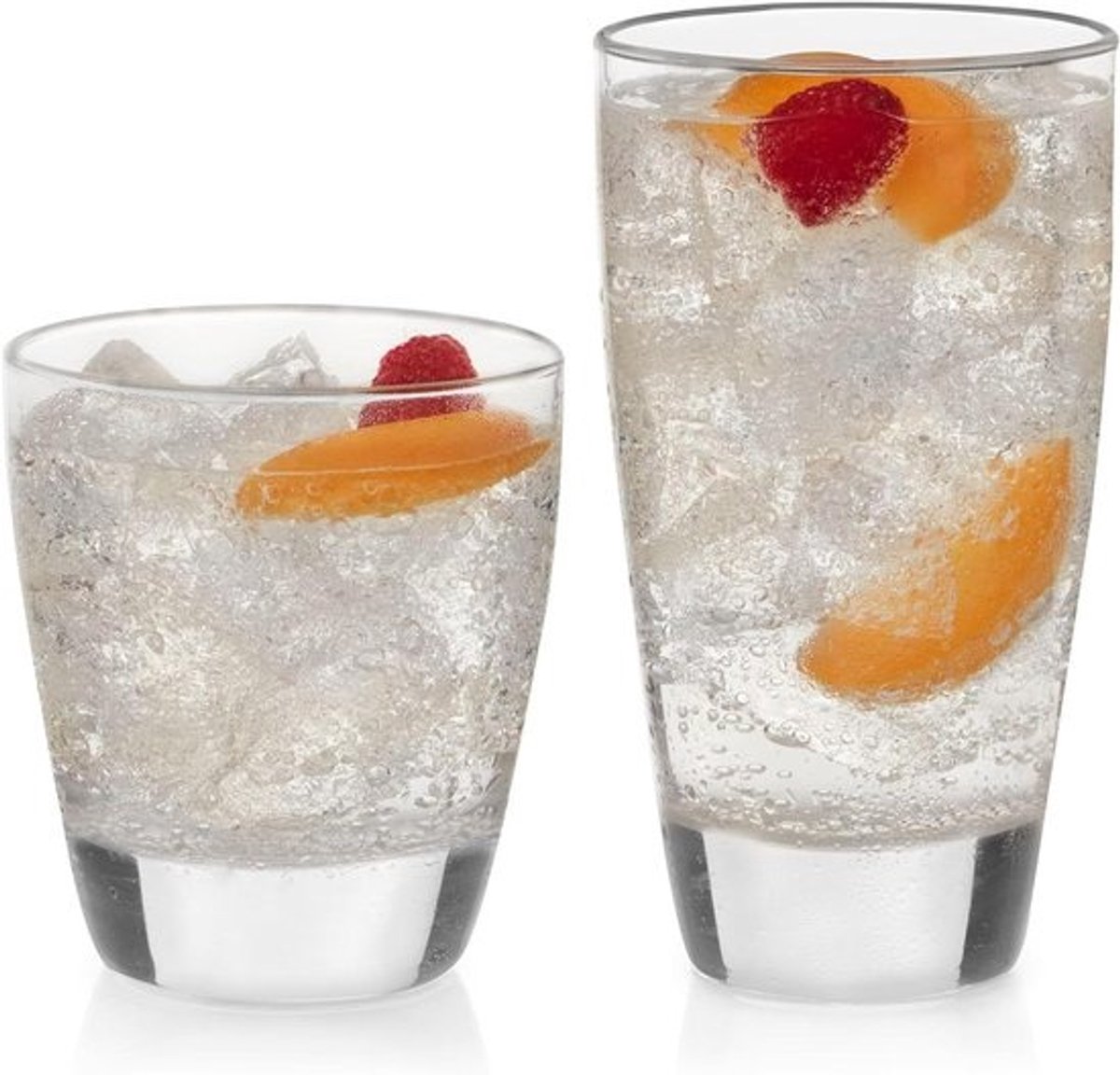 Glazen Beker en Stenen Set - Drinkglazen Set - Drinken Serveren - Vriezerbestendig - 16 Delige Set - Klassiek