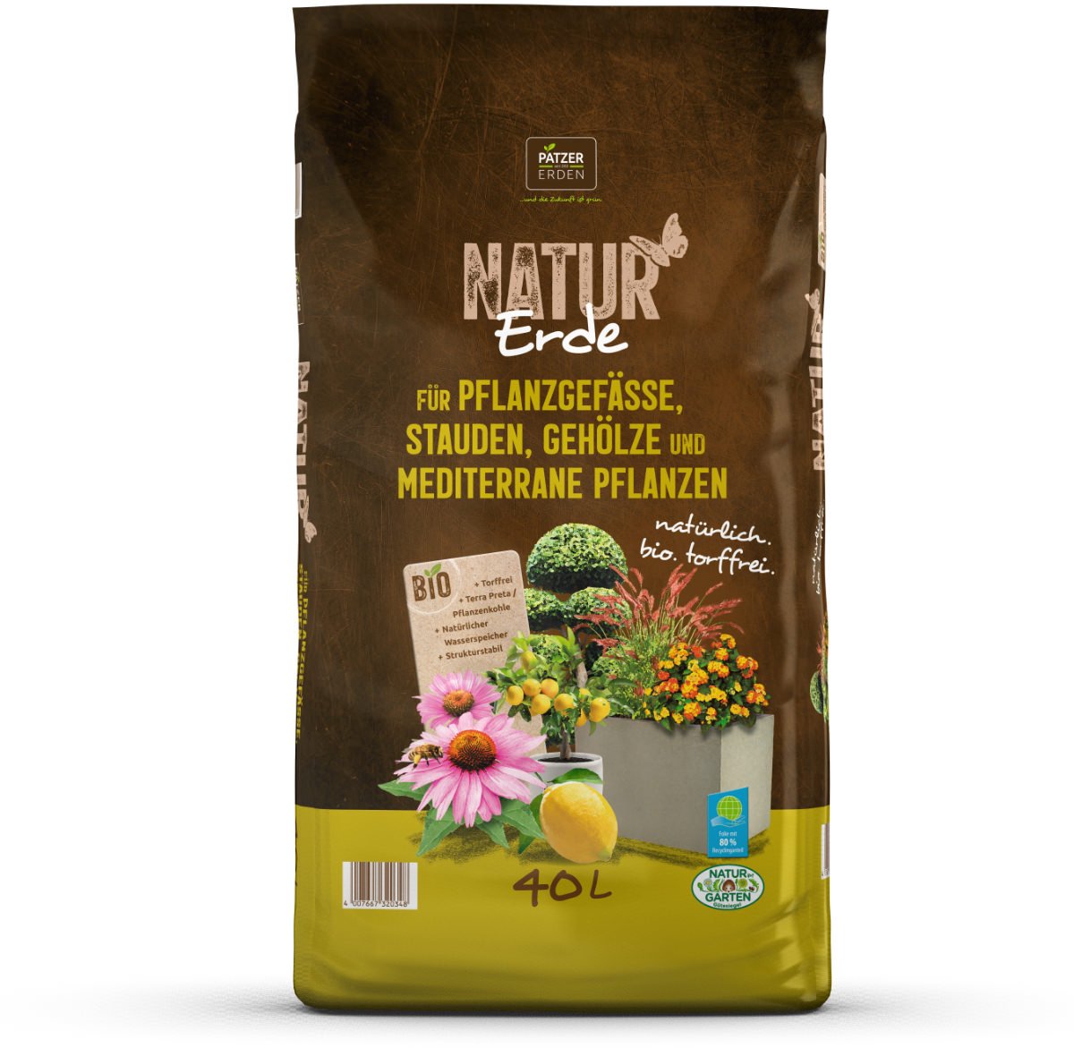 PATZER NATUR Bioaarde Kuipplanten Turfvrij - 40 Liter