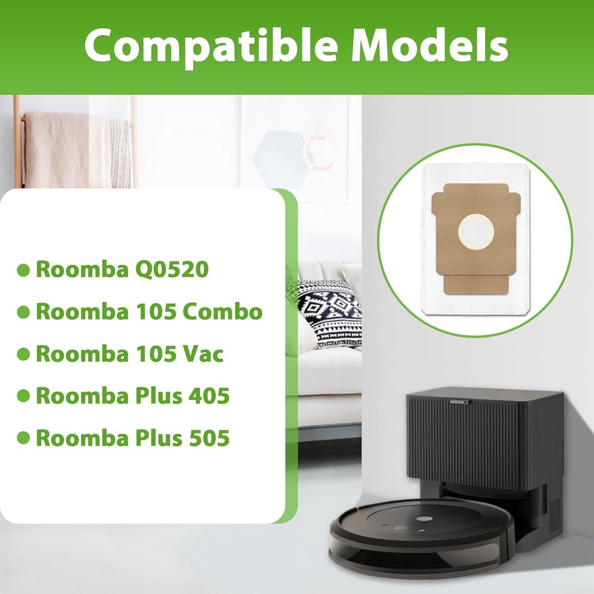 10-Pack Vervangende Stofzakken Compatibel met iRobot Roomba Essential, Plus en Max Series