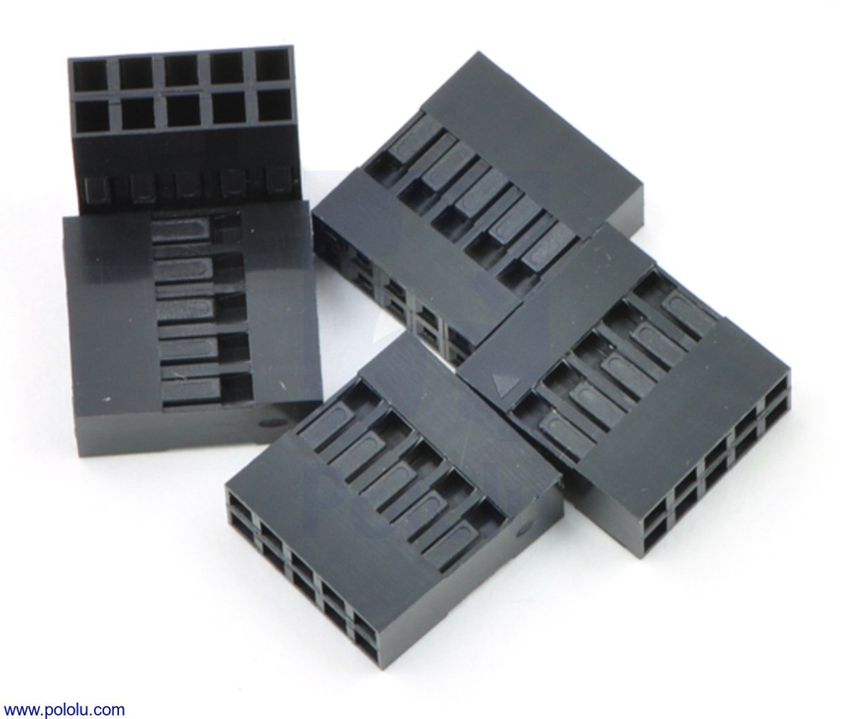 2,54 mm Dupont Krimpconnectorbehuizing: 2×5-Pins – 5 stuks – Pololu-1913