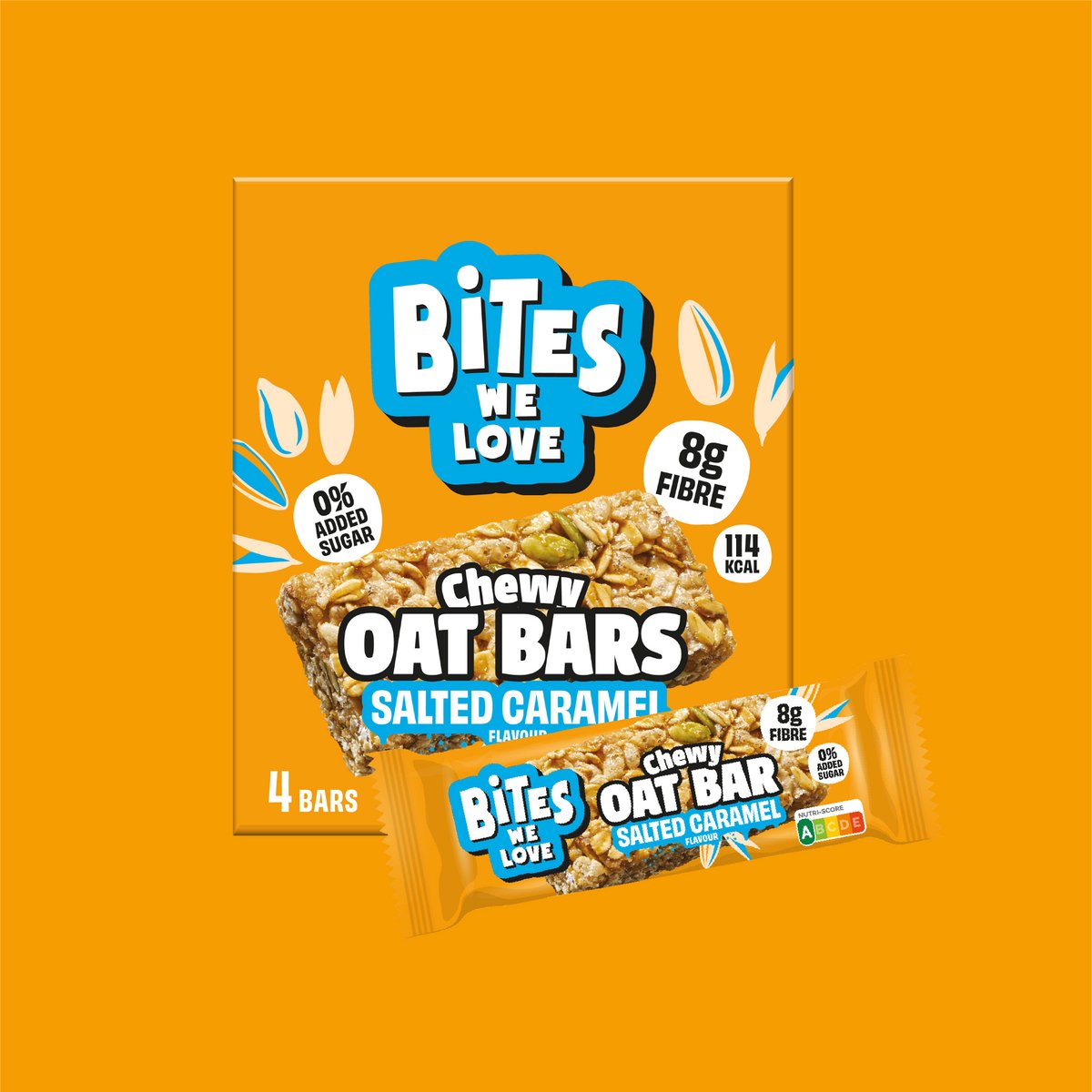 BitesWeLove Chewy Oat Bar Salted Caramel 8x4x30gr