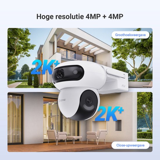 EZVIZ HB90x Dual 4G Kit - 2K+ Dual-Lens Beveiligingscamera & 8W Zonnepaneel - 360° Pan-Tilt, AI Detectie & Auto Tracking - ColorFULL Nachtzicht - Sirene & Spotlight - WiFi 6 & 4G - IP65 van EZVIZ — afbeelding 4