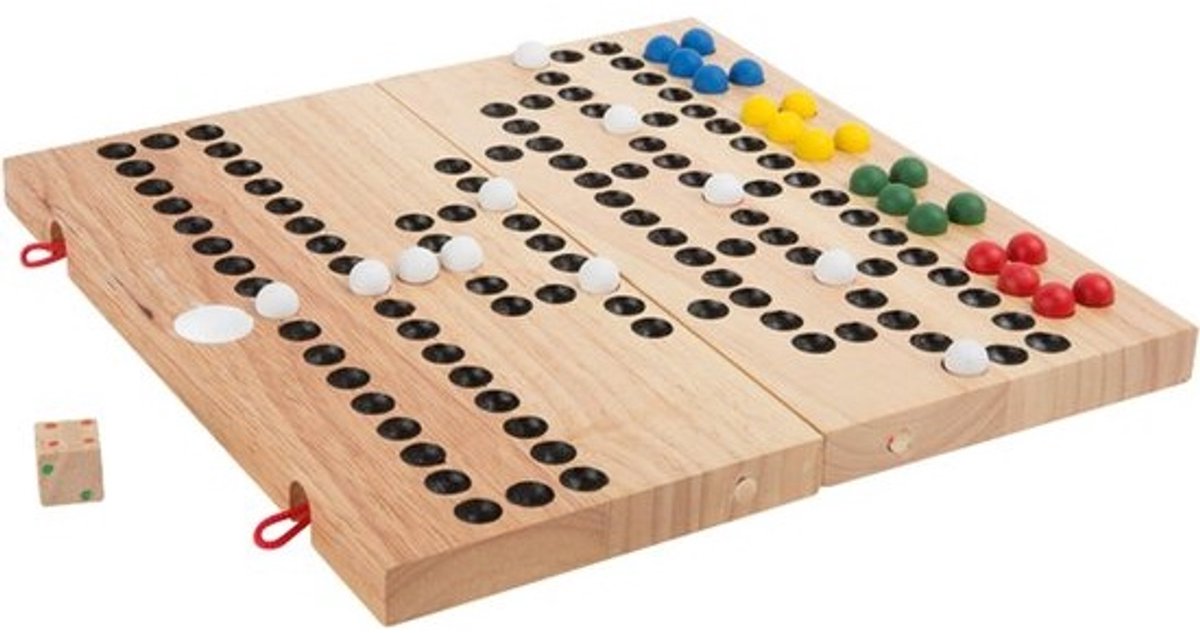 Houten Bordspel - Strategie Spel - Familie Spelletjes - Opvouwbaar Speelbord - 25x25x0.25 cm - Natuurlijk Hout