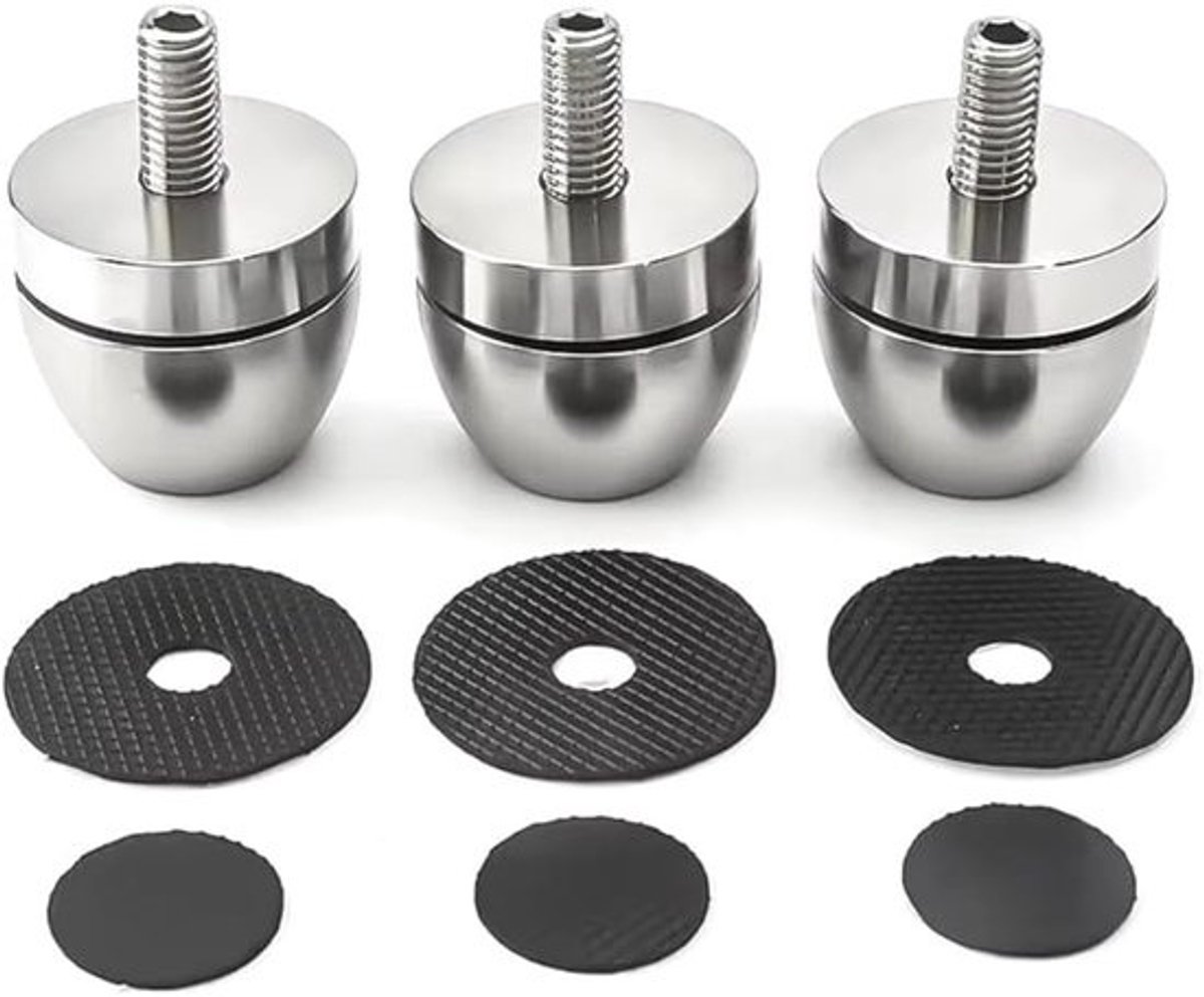 Audio Versterker Dempers - Isolatie Spikes - Speaker Chassis Stabiliseren - Roestvrij Staal Constructie - Zilverkleurig