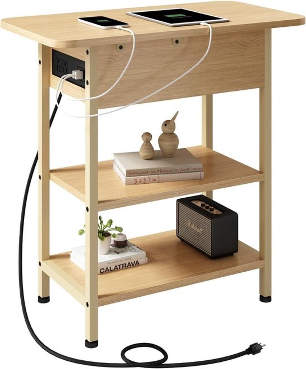 Moderne Eindtafel met Geïntegreerd Oplaadstation en Opbergruimte