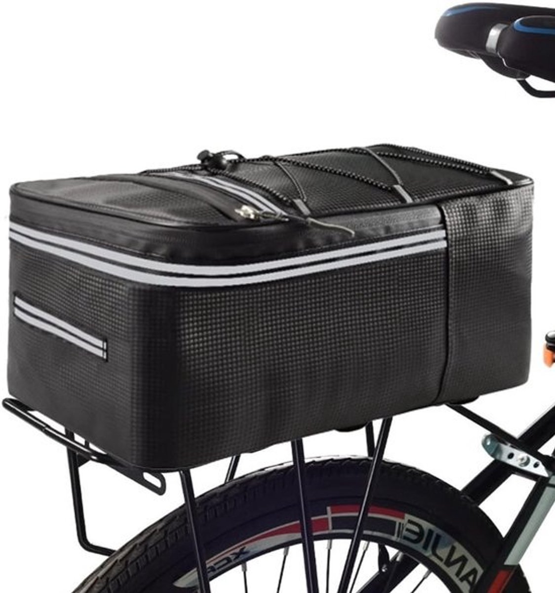 Waterdichte Fietstas voor Pannier Rack, Reflecterend en Ruim voor Fietsen, Reizen en Woon-werkverkeer (12 Liter)