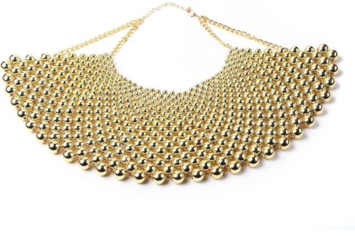 Statement Choker Halsketting Kralen Parel Bib Collar Tribal Stijl Goud Zilver Zwart Rood