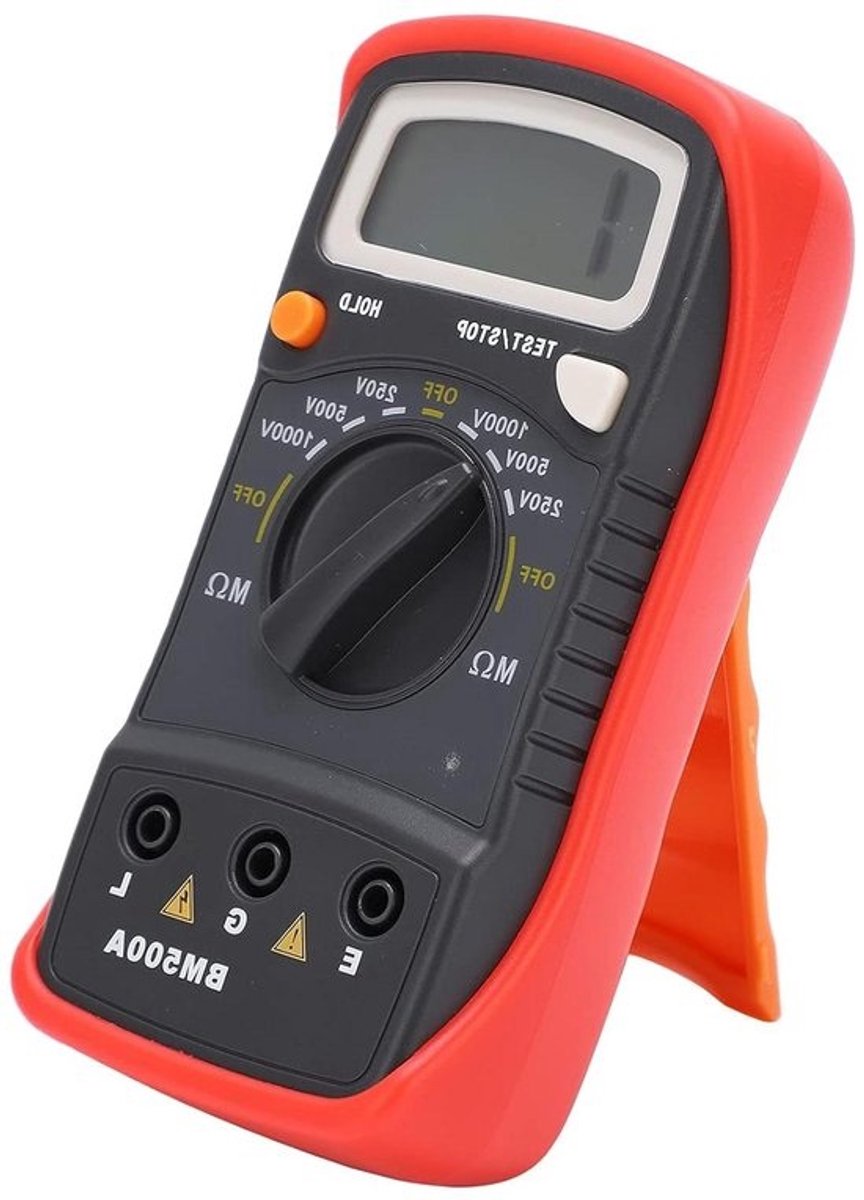 Isolatieweerstand Tester - Megohmmeter Meter - Elektrisch Testen - LCD Display - 250V 500V 1000V - Rood