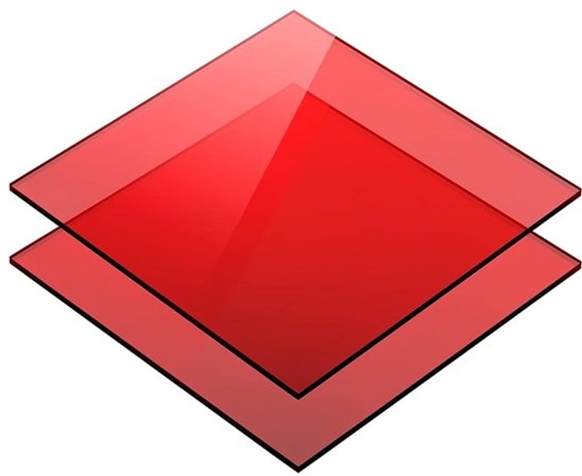 Acrylglas Plaat - Kunststof Glas - Ambachtelijk Werk - Onbreekbaar Materiaal - 3mm Dik - Rood