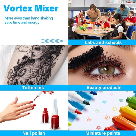 Mini Vortex Mixer - Vloeistof Schudder - Vloeistoffen Mengen - 5200 RPM Krachtig - Tot 50 ml - Zwart — afbeelding 3