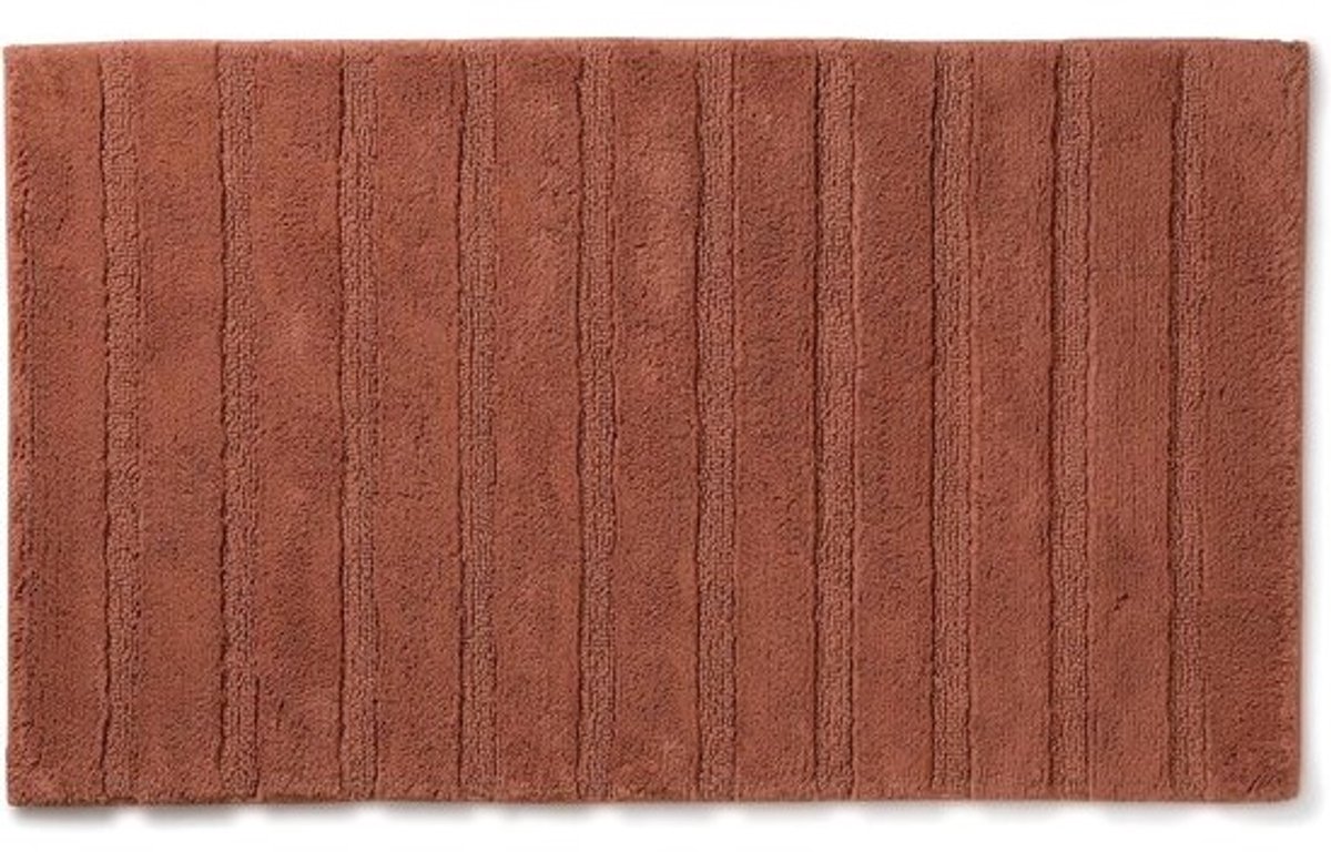 Badmat Katoen - Badkamerkleed Vloermat - Badkamer Comfort - Hoog Diep Design - 100x60 cm - Terracotta