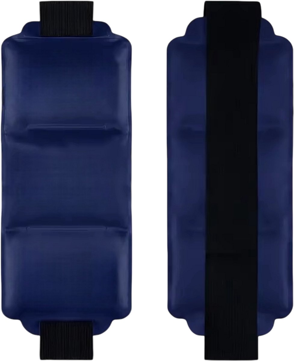Herbruikbaar Gelpack Warm en Koud – IJskompres en Warmte Kompres voor Spieren en Rug, Koud-Warm Kompres met Bevestiging - Marineblauw