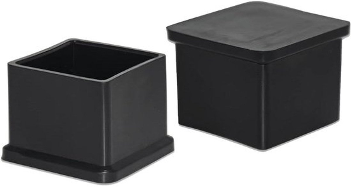 Meubelvoeten Ferrules Caps - Stoelpotenhoezen Vloerbeschermers - Krassen Voorkomen - Flexibel PVC Materiaal - 35 x 35 mm - Zwart