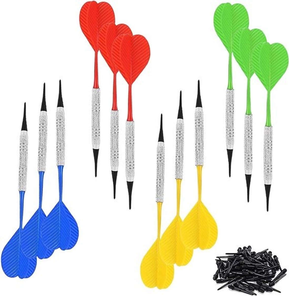 Dartpijlen Set - Zachte Darts - Vaardigheden Trainen - Stevig Ijzeren Lichaam - 12 Stuks - Meerdere Kleuren