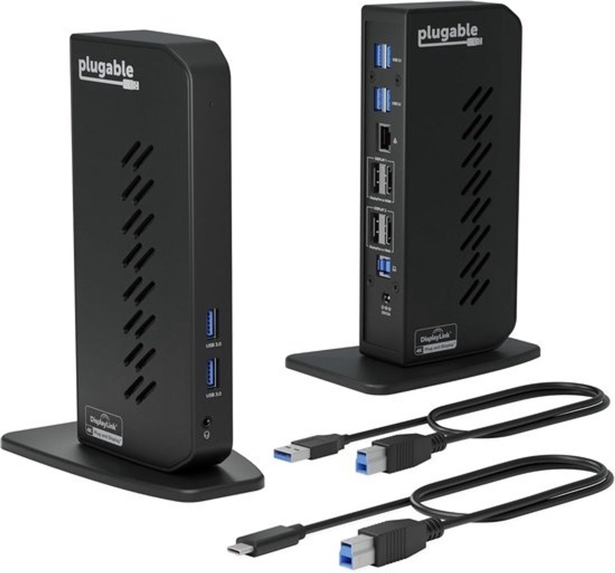 Universele Dockingstation voor Dubbele Monitor (DisplayPort/HDMI) - USB 3.0 & USB-C Laptop Hub met Gigabit Ethernet