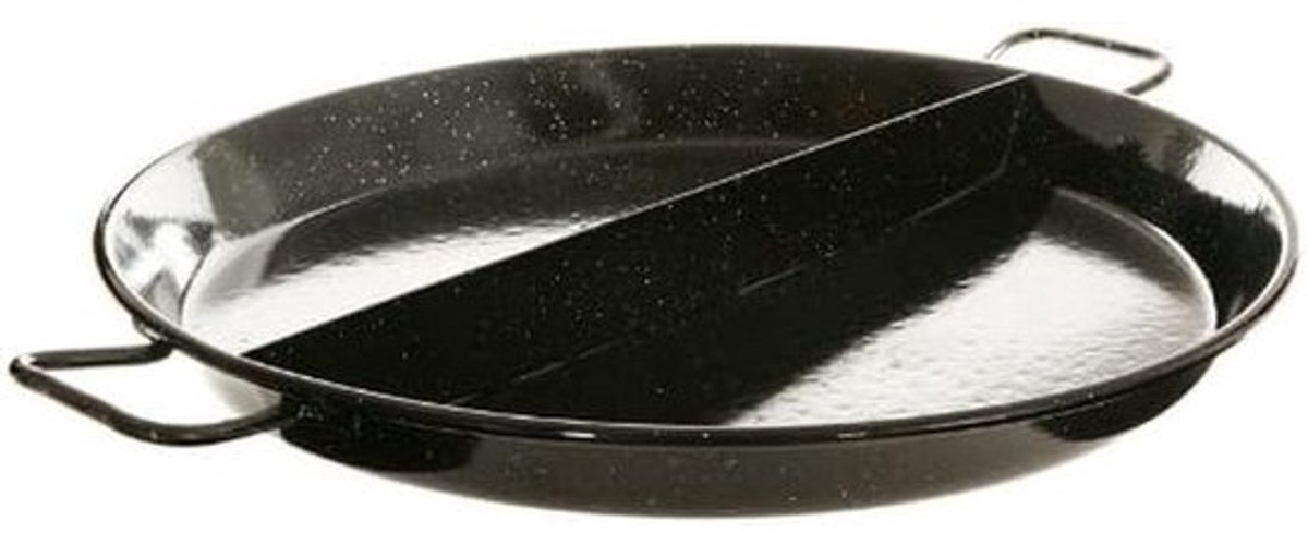 Grote Geëmailleerde Paella Pan met Deksel, 2-Delig, Geschikt voor Alle Warmtebronnen