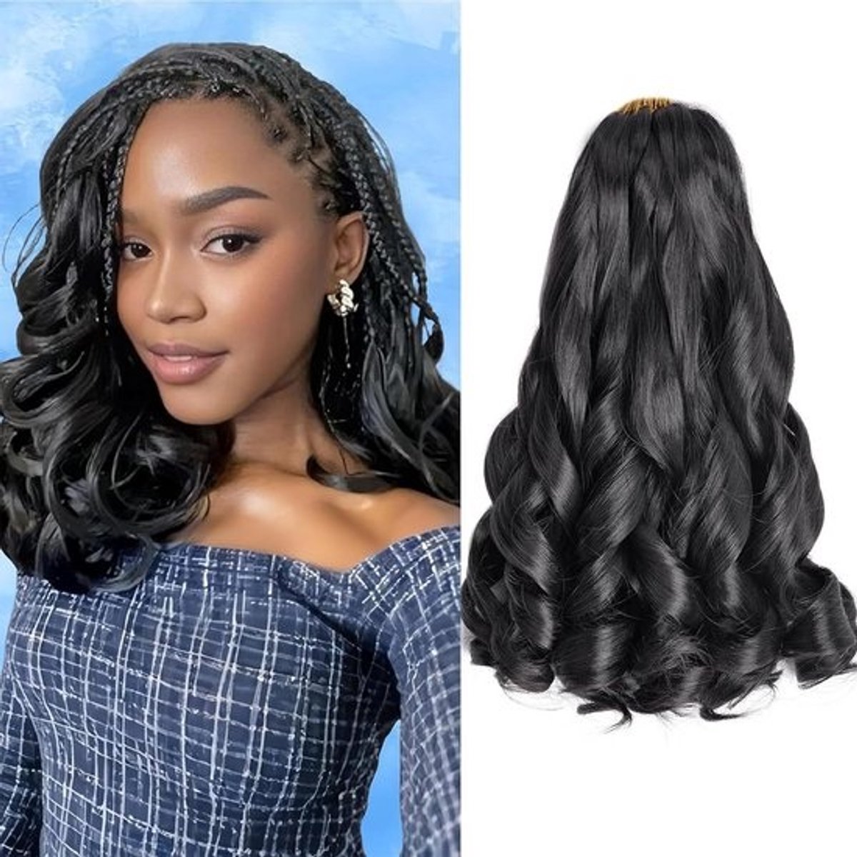 Voorgerekt Krullend Vlechthaar 30,5 cm - 8 Bundels Losse Golf Synthetisch Haar voor Crochet Braids