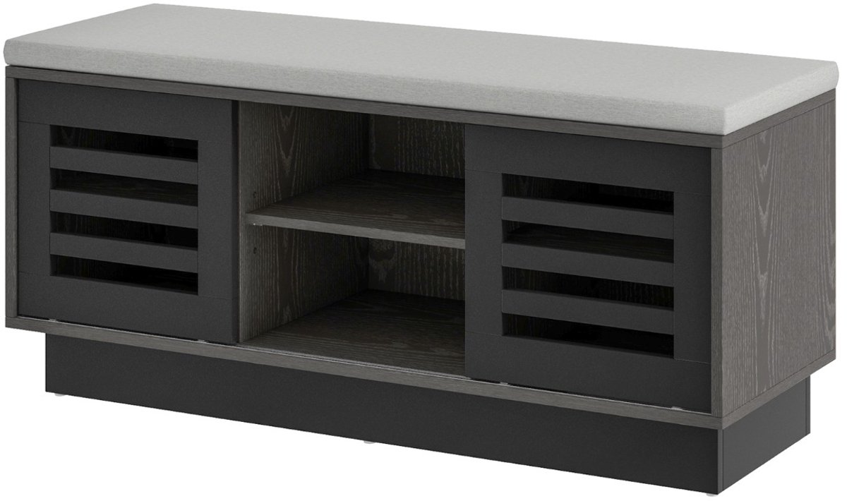 SureDeal® - Schoenenkast - Schoenenrek - Bankje - Garderobe - Grijs - 99,5x34,5x46 cm - Gang - Slaapkamer - Halmeubel