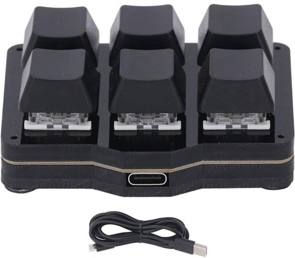 Mechanisch Toetsenbord - Macro Toetsenbord - Gaming Snelkoppelingen - 6 Programmeerbare Knoppen - Compact Ontwerp - Zwart