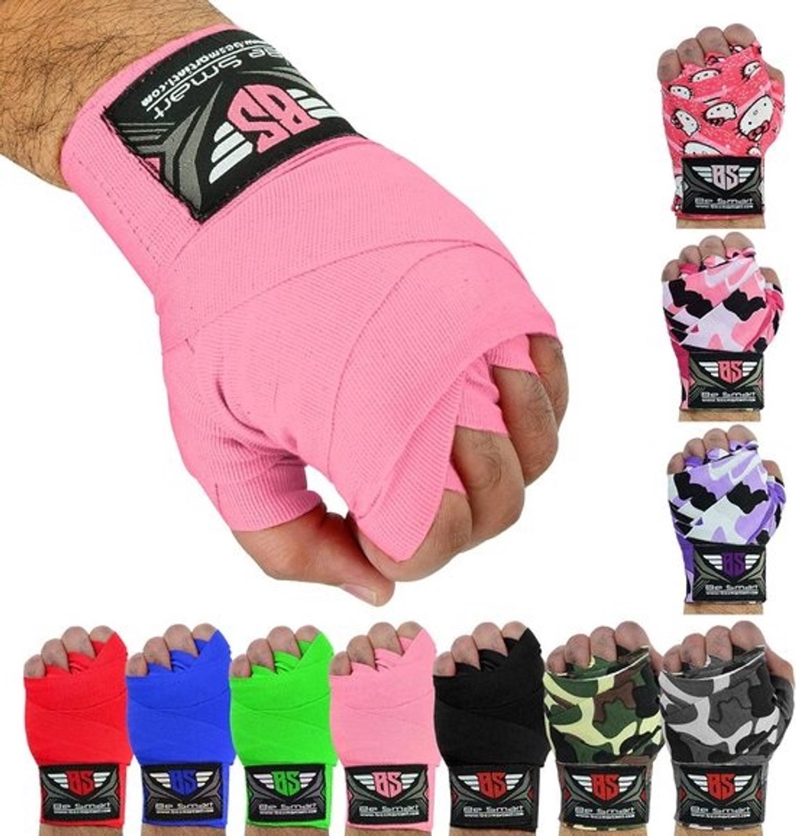 Kinder Bokszak Handschoenen - Bokshandschoenen Kinderen - Vechtsport Training - 100% Katoen - 2.5 meter - Roze