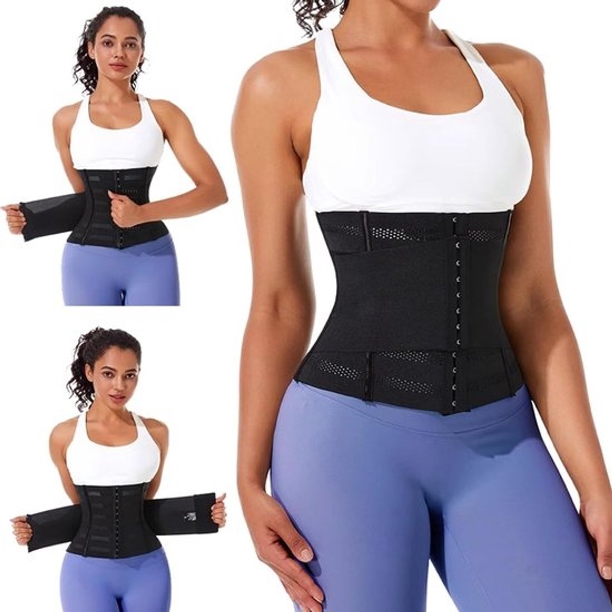 Verstevigende Buikband voor Fitness, Taille Trainer en Corset voor Mannen en Vrouwen, Zwart
