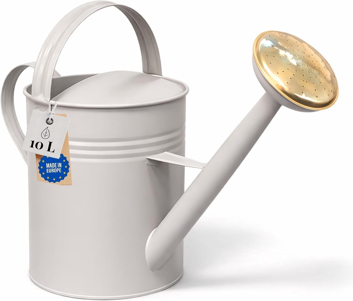 Gieter - Grijsbeige - 10 liter - Metalen Gieter met Afneembare Sproeikop - Voor Tuin en Balkon