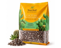 Cactus & Vetplanten Potgrond 5 L – Norrsoil Premium Coco Potgrond voor Cactus, Succulenten, Aloe Vera & Sansevieria – Turfvrij – 180 Dagen Organische Voeding – Voor Kamerplanten