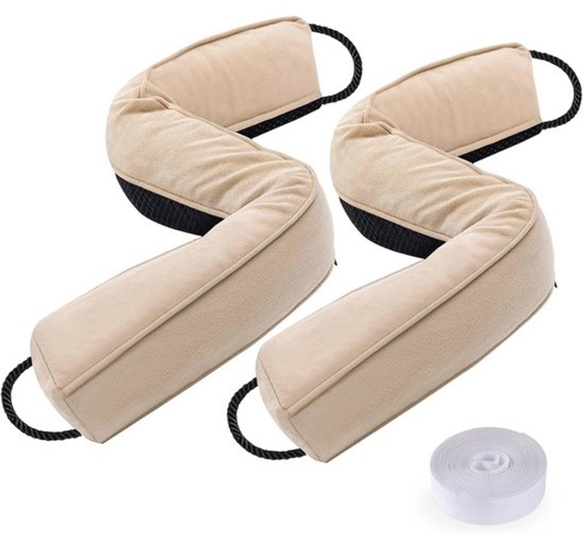 2 Pieces 95cm Weighted Door Draught Stopper with Glass Beads - Machine Washable and Soundproof