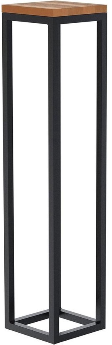 Vierkante Bijzettafel van Eikenhout met Metaal Frame - Multifunctioneel en Modern Ontwerp