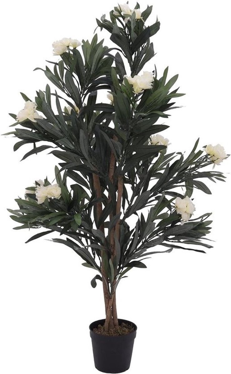 Witte Kunst Oleander Bloem 120 cm