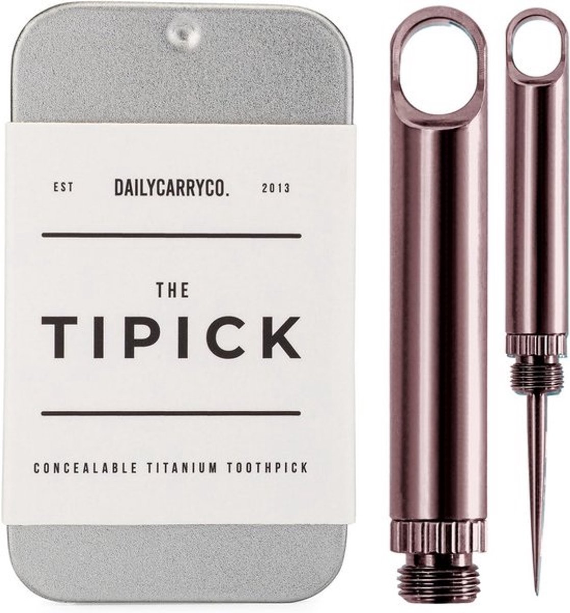 Titanium Tandenstoker - Metalen Stokje - Mondverzorging Onderweg - Herbruikbaar EDC Ontwerp - Compact Formaat - Merlot