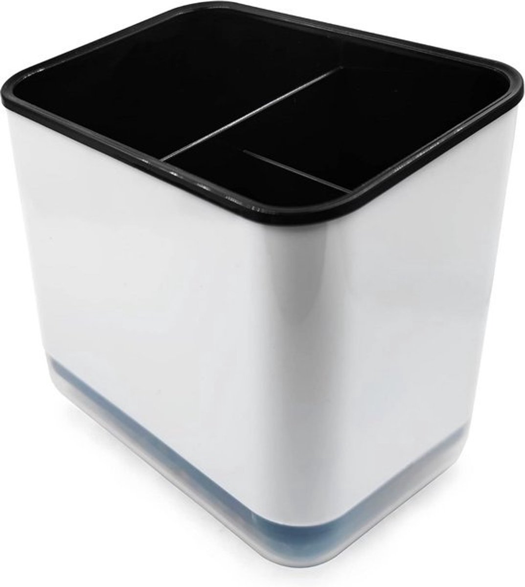 Keuken Organizer - Aanrecht Caddy - Gebruiksvoorwerpen Drogen - Verwijderbare Afvoerbak - 10 x 14 x 14 cm - Zwart Wit