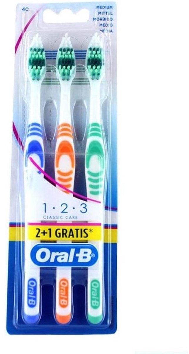 Handtandenborstels Classic Care Medium, Set van 3 Stuks