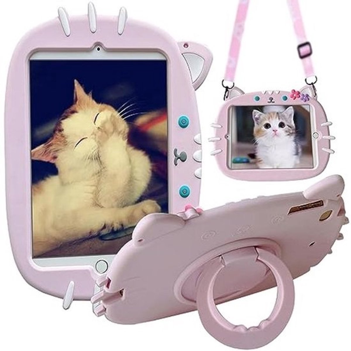 Schokbestendige Kids Case voor iPad 9.7" en Air met 360° Draaibare Handgreep en Opvouwbare Standaard