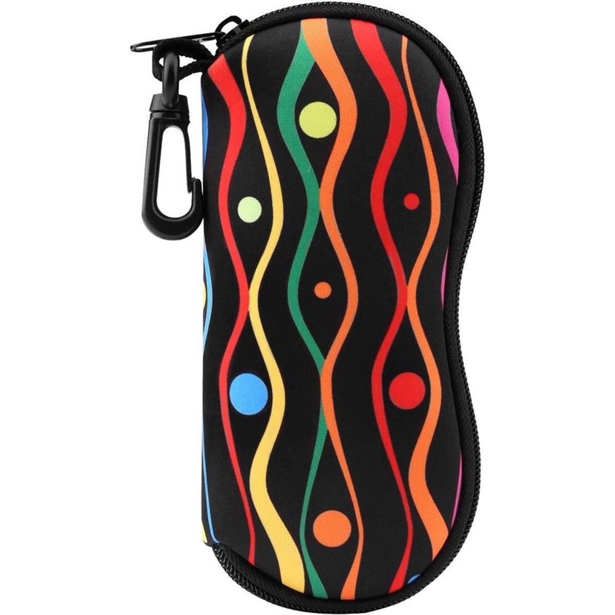 Lichtgewicht Neopreen Brillenetui met Ritssluiting en Riemclip - Zacht & Draagbaar Etui voor Zonnebril, Leesbril & Accessoires