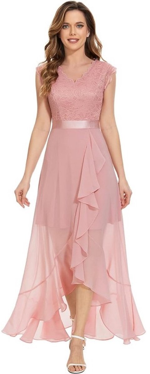Elegante Asymmetrische Avondjurk Chiffon Maxi Jurk Voor Dames