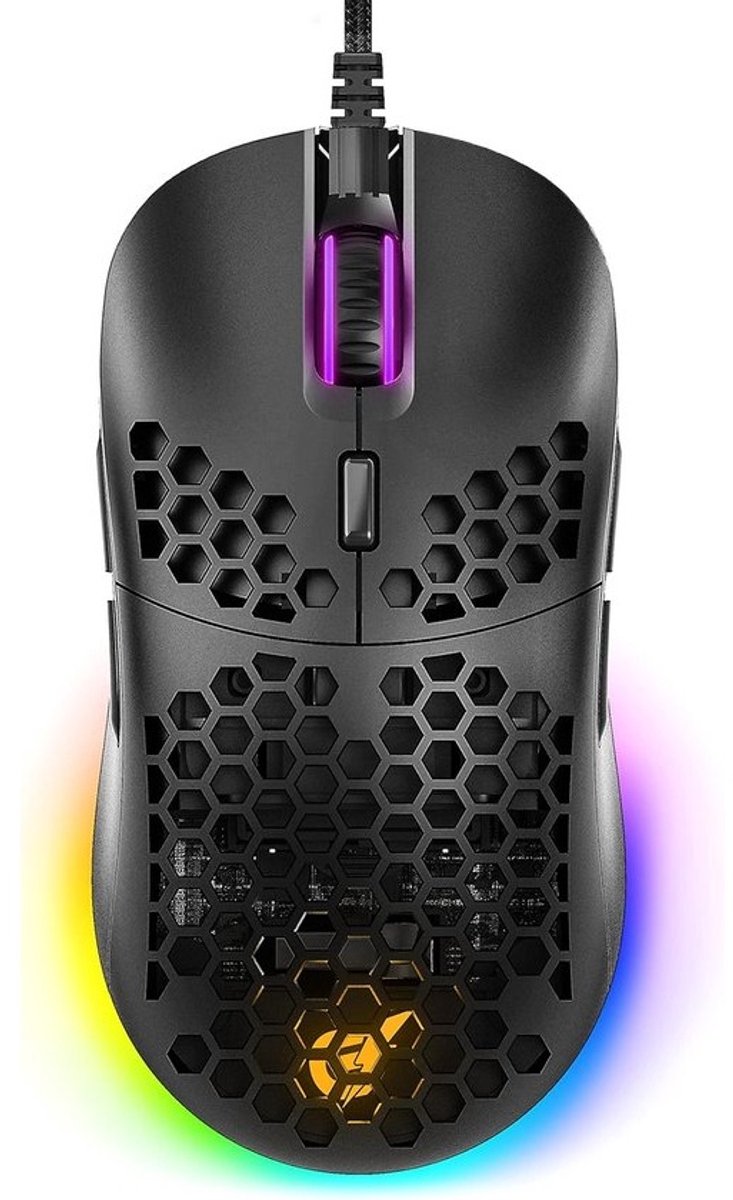 Lichte Bekabelde RGB Gaming Muis met Honingraat Ontwerp en 10.000 DPI