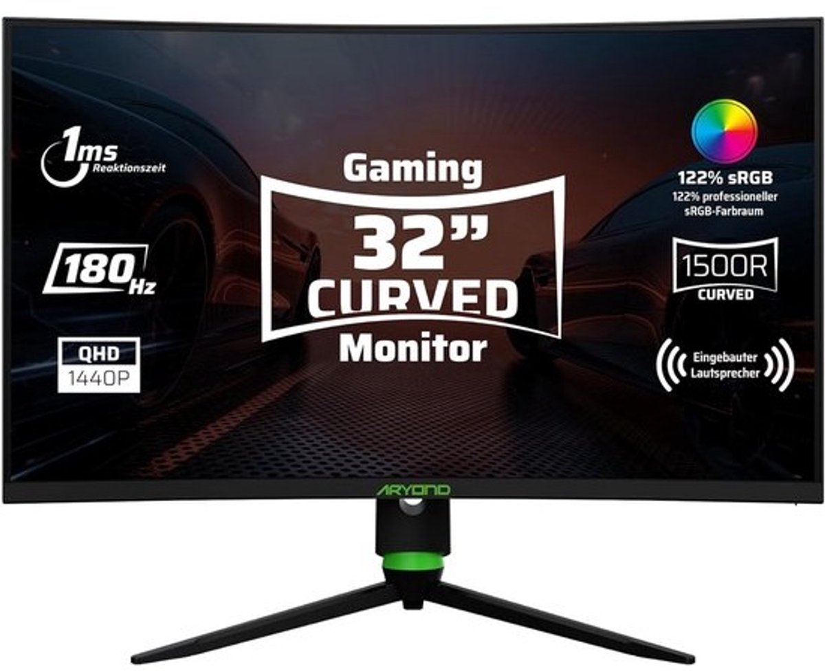 32 inch Gebogen QHD Gaming Monitor - 180Hz, 1ms Reactietijd, HDR 10, FreeSync/G-Sync Compatibel