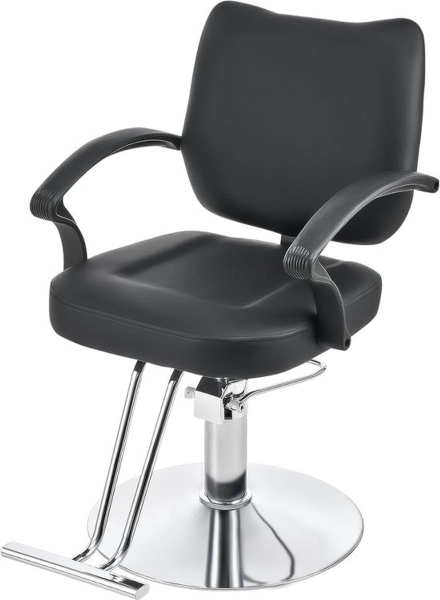 Kappersstoel - Barberstoel Salonstoel - Behandelingen Uitvoeren - 360 Graden Draaibaar - 45-60 cm Verstelbaar - Zwart