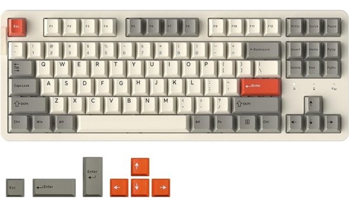 Draadloos Mechanisch TKL Toetsenbord 87 Toetsen | 3 Modi (Bluetooth/2.4GHz/USB-C) | Hot Swappable | RGB Gaming Keyboard