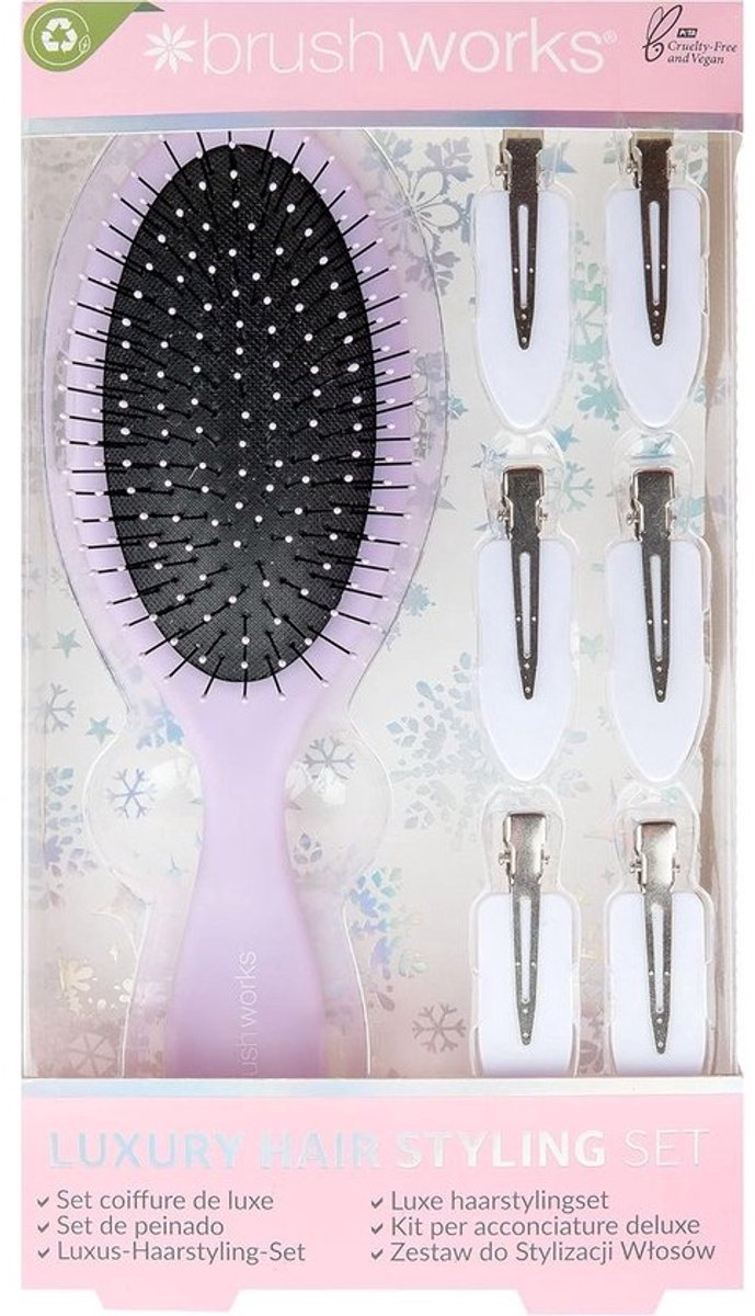 Ontwar haarborstel Set met 6 No Crease Clips voor alle Haartypes