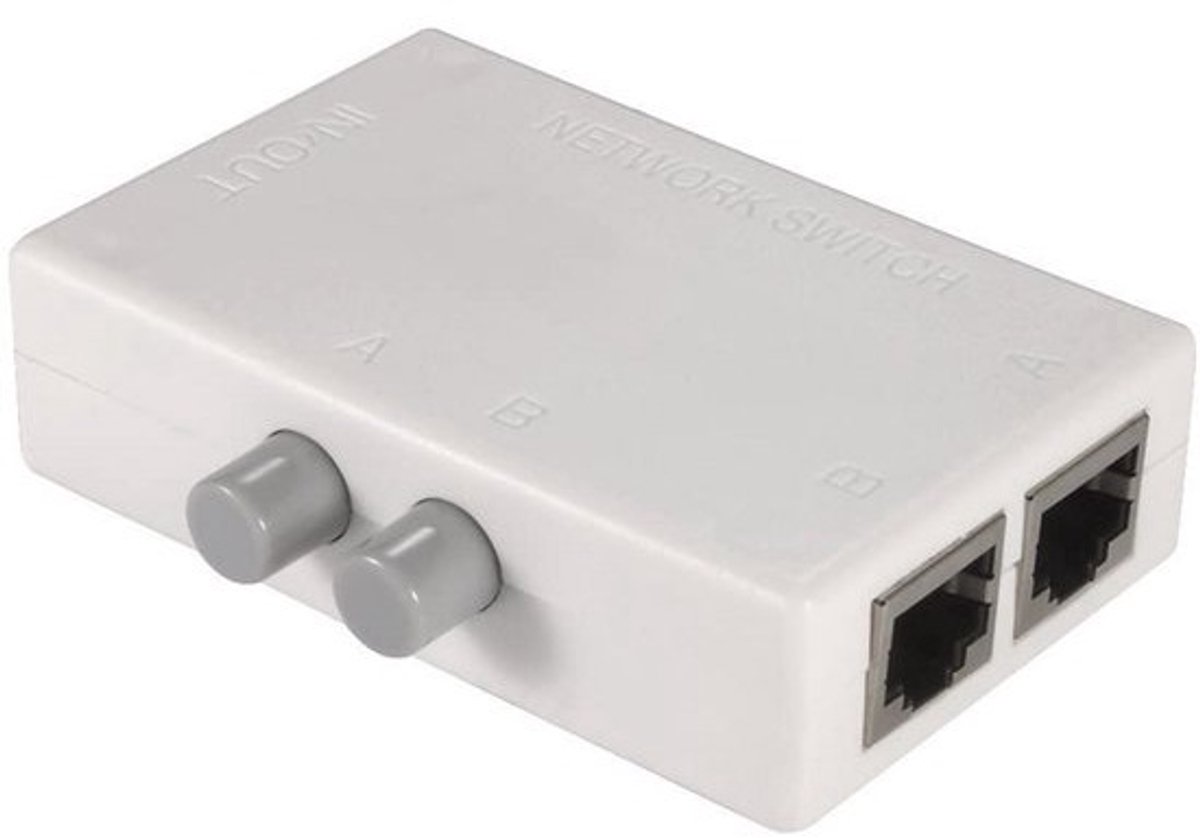 Netwerk Switch 2-Poorten RJ45 UTP LAN Kabel Splitter voor Thuis en Kantoor