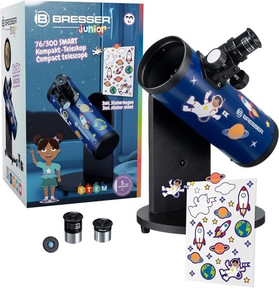 Compacte Sterrenkijker voor Beginners - 76/300 Telescoop met Handleiding