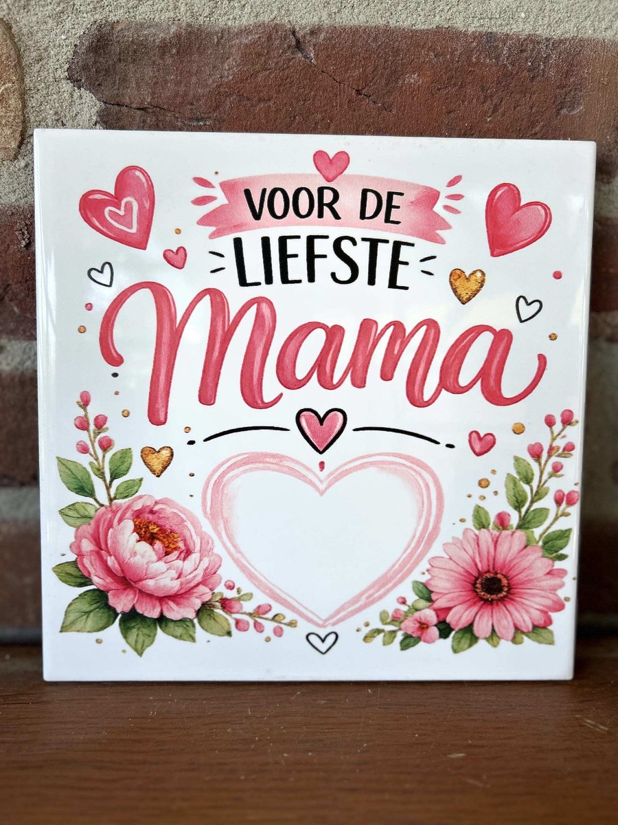 Creaties van hier - Tegel - 20 cm met opdruk MAMA