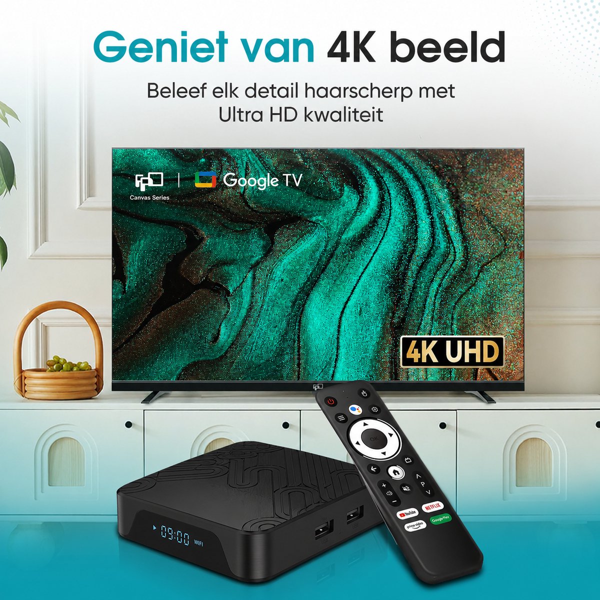 Tibagoods Mediaplayer - Android TV Box 4K HDR - Geschikt voor chromecast streaming - Mediabox - Tv Dongel - Streaming box met wifi - Creëer je SMART TV - Geschikt voor alle soorten streaming apps — cadeau in Elektronica - foto 4