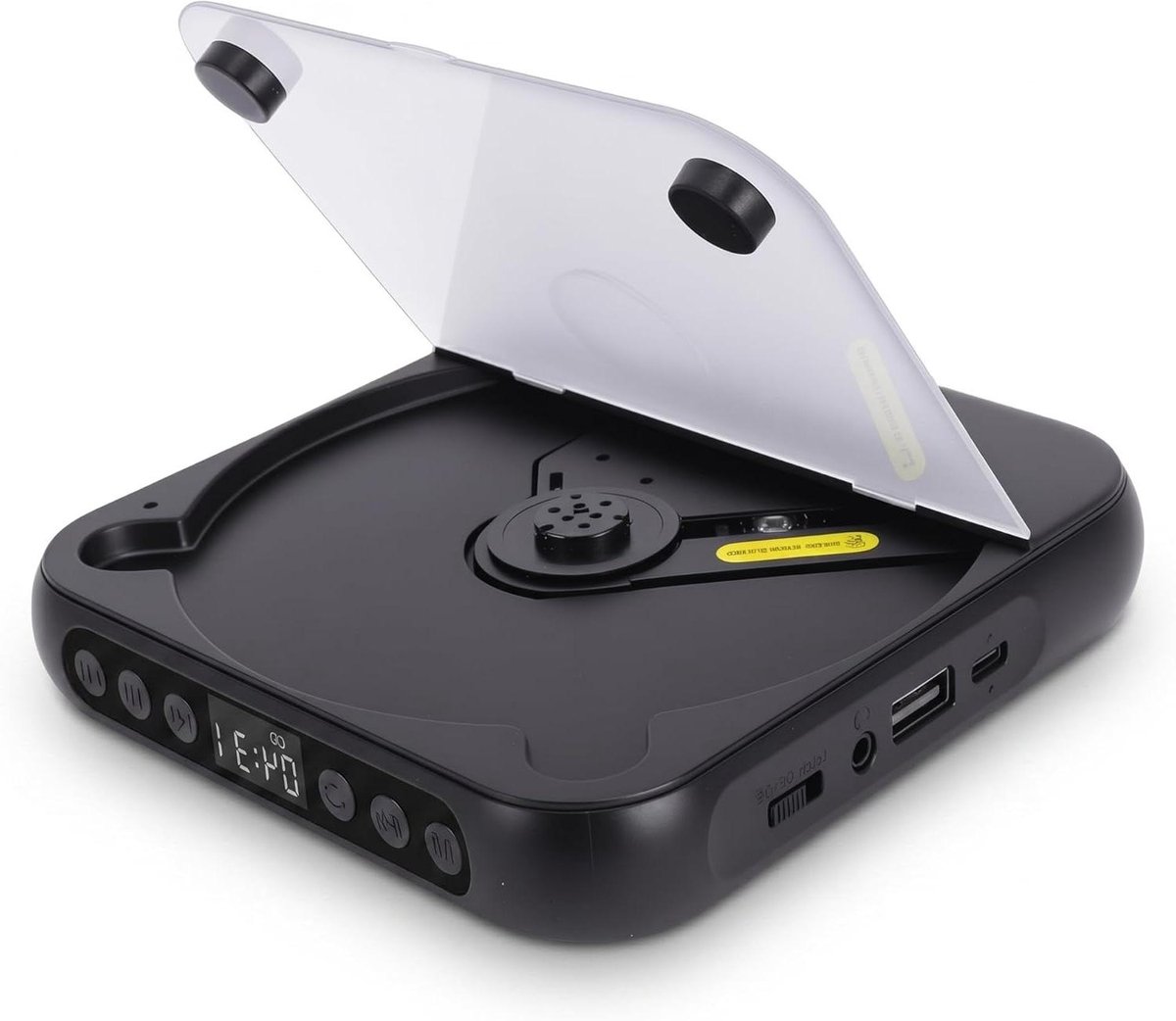 Draagbare CD-speler - Muziekspeler Discman - Muziek Luisteren - Bluetooth 5.3 Zender - 19 x 14 x 3 cm - Zwart