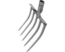 Mestvork Vervangingskop - Tuinvork Kop - Bodem Losmaken - Duurzame Staalbouw - 41.5 cm - Zilver