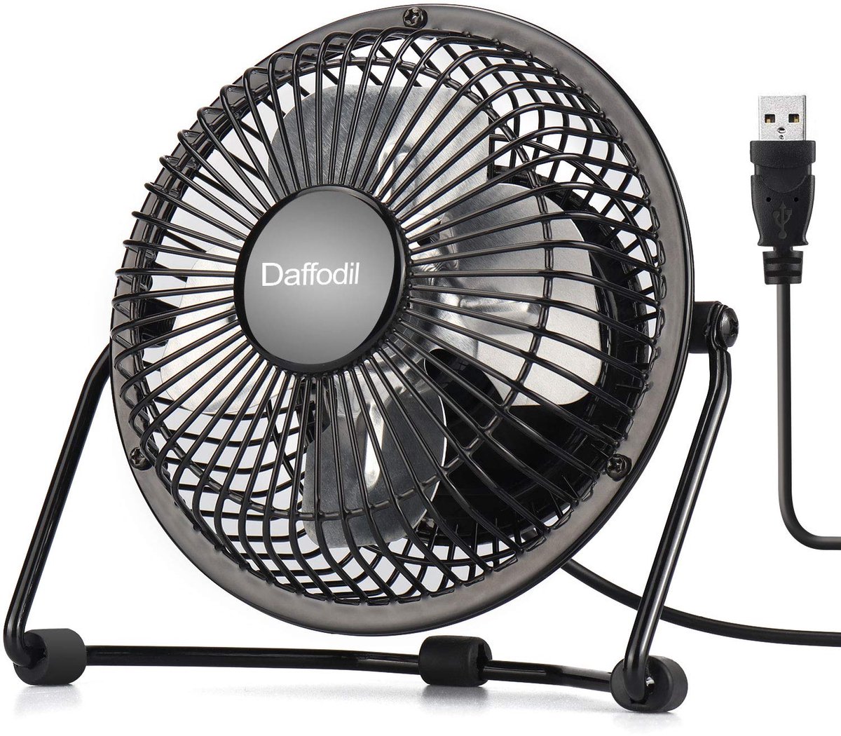 SnelShoppen - Stille USB-ventilator, 14 cm tafelventilator met verstelbare hellingshoek tot 270 graden, compacte zwarte ventilator voor thuis, kantoor