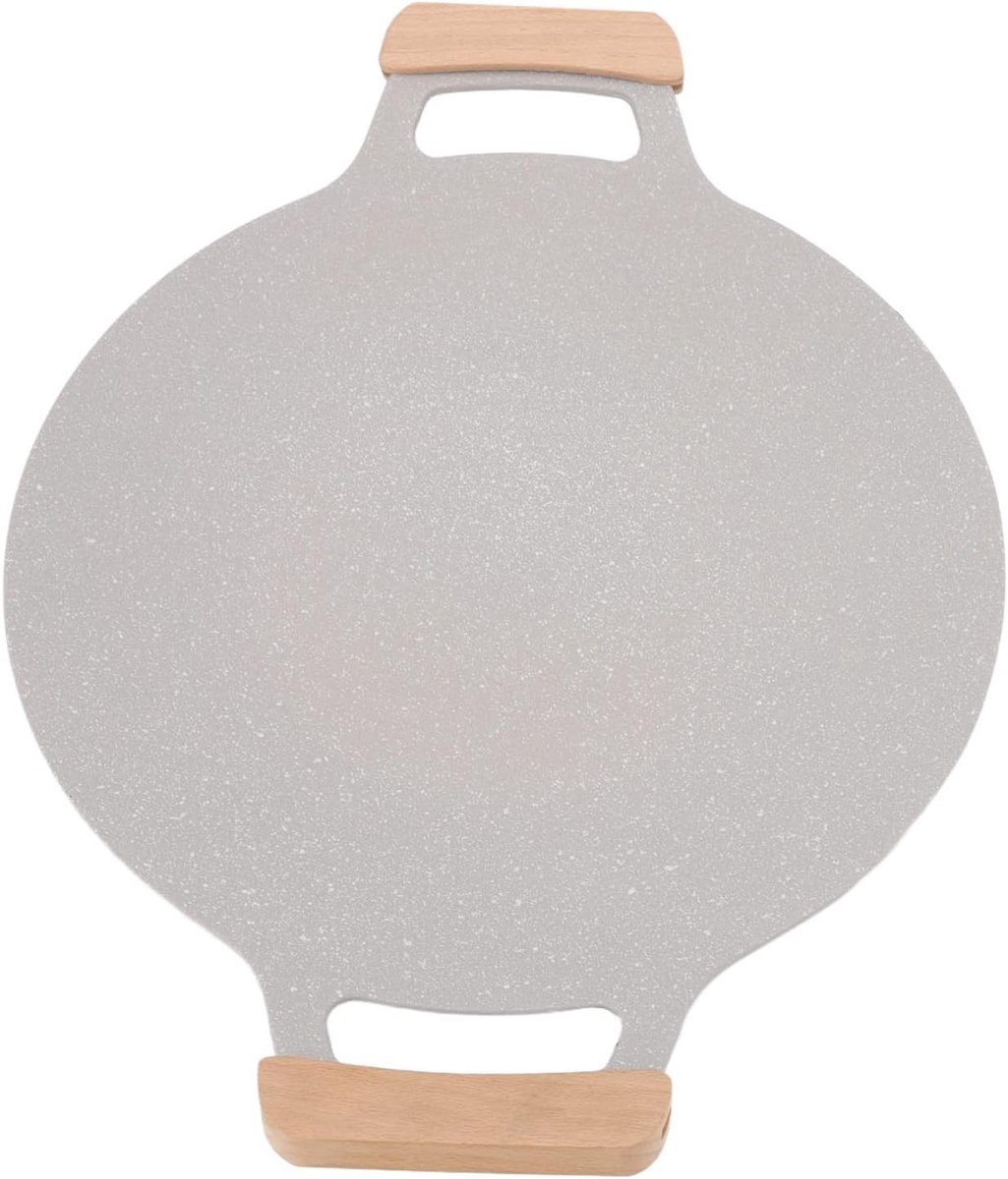 Grillpan met Anti-aanbaklaag - BBQ Pan Dubbele Handgreep - Binnen en Buiten Koken - Gelijkmatige Warmteverdeling - 30 cm - Zwart